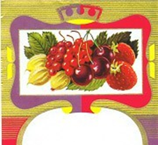 Etiketten KR nr 7278  50 st.  diverse vruchten